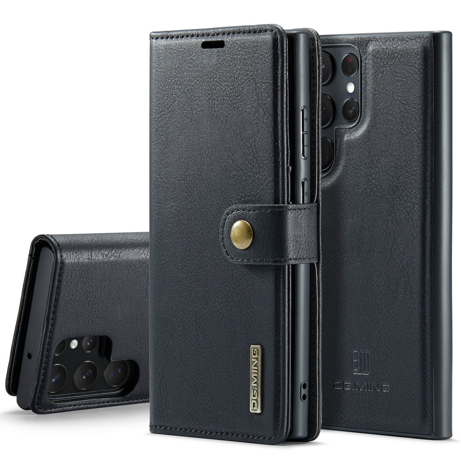 Samsung Galaxy S23 Ultra/ Plus Detachable Magnetic Closure Wallet Case_black