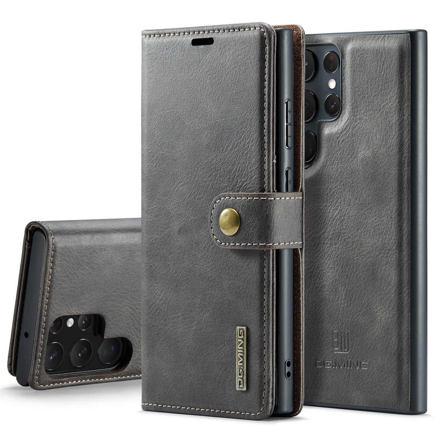 Samsung Galaxy S23 Ultra/ Plus Detachable Magnetic Closure Wallet Case_grey