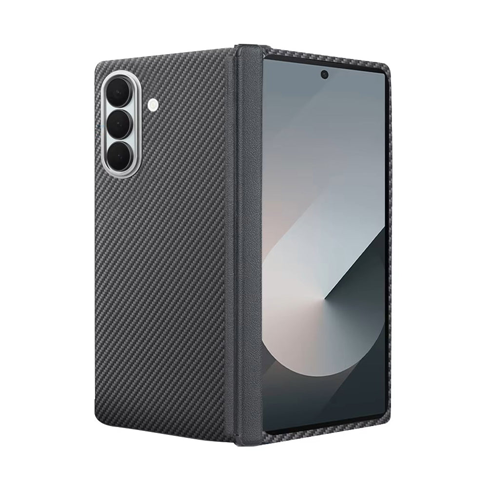 Real Aramid Fiber Magnetic Case Set for Samsung Galaxy Z Fold 7 Built with Kevlar_black gray