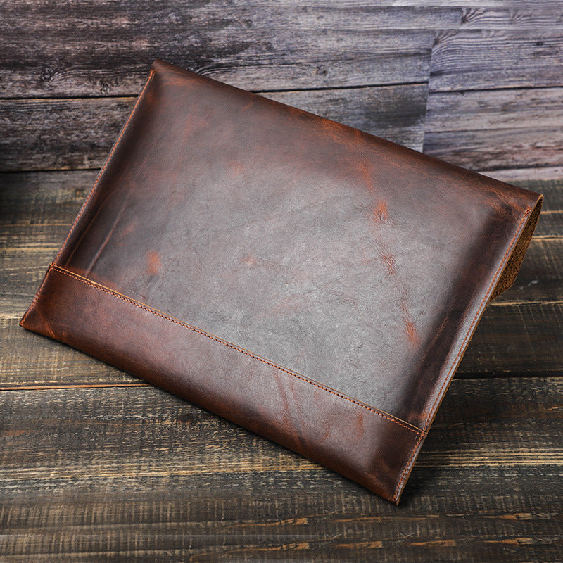 Vintage Full Grain Cowhide Leather Versatile Laptop Sleeve Case for Apple  iPad / MacBook Pro 16.2"