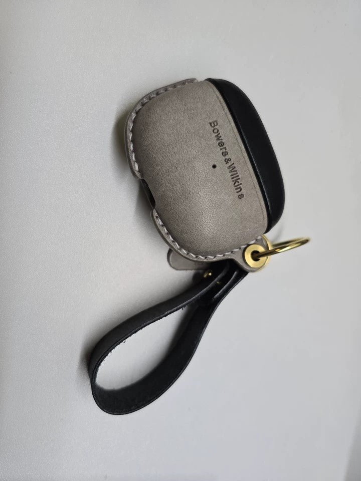 handmade Genuine Leather Case for Bowers & Wilkins Pi8 Pi6_customer review image_matte black elephant gray with leather strap