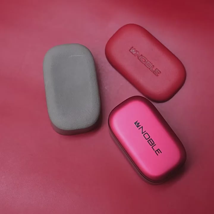 Personalized genuine leather True Wiress Stereo Noble Audio FoKus Amadeus earbuds case with opening using video