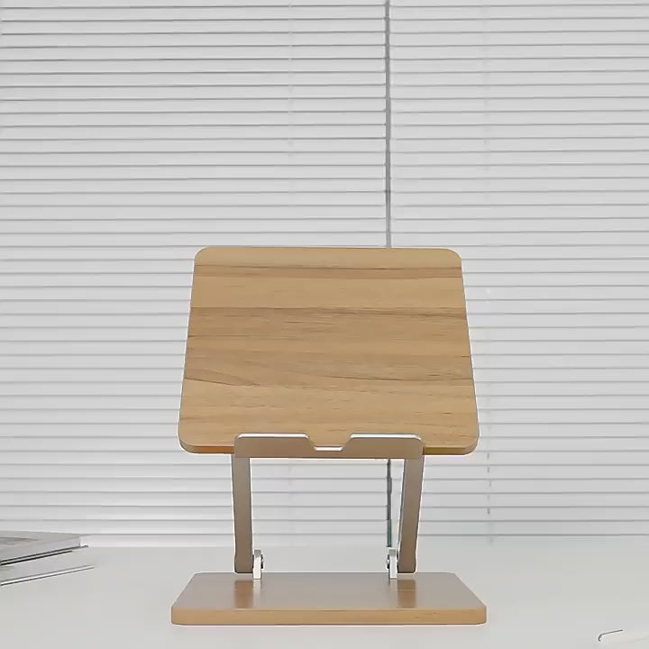 Wooden Aluminum Adjustable Height Tablet Mobile Phone Stand Reading Racks for 7 - 13&quot; Tablet