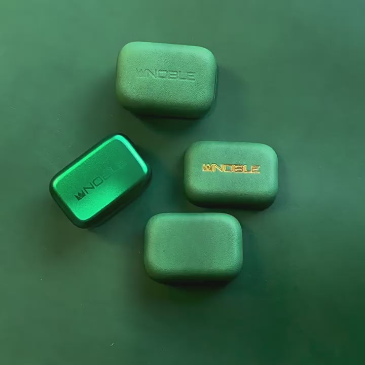 Personalizable Leather True Wireless Earbuds Case for Noble FoKus Rex5 in green with installation video