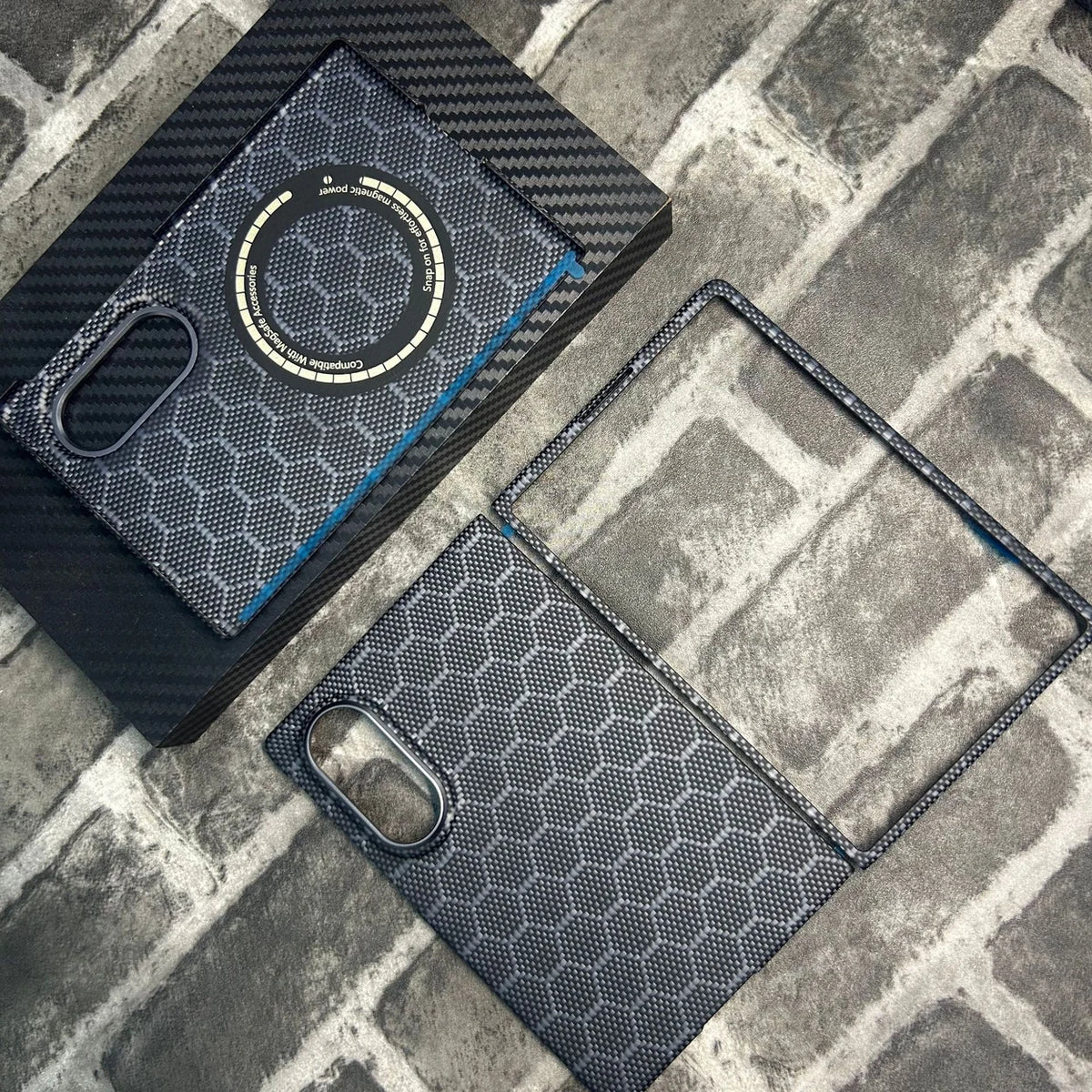Coque en fibre d’aramide alvéolaire, ensemble complet pour Samsung Galaxy Z Fold 8, avec cadre avant et coque arrière magnétique, sans protection de charnière