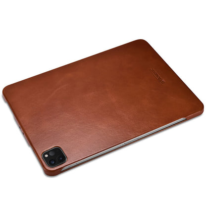 iPad Pro 11"/12.9" 2022/ 2021 2020 Vintage Genuine Leather Folio Flip Tri-fold Stand Case Cover