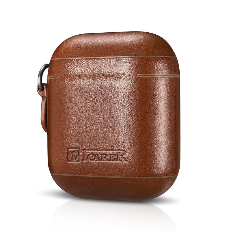 Vintage Leather Protective Case Cover with Anti-loss Strap for Apple AirPods 1/ 2