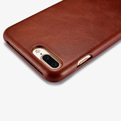 iPhone 7 Plus/8 Plus Vintage Genuine Leather Folio Flip Case