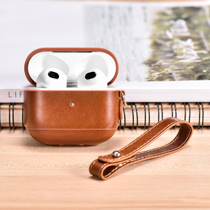 Apple AirPods (3rd Generation) Leather Case with Anti-loss Leather Strap_brown_image