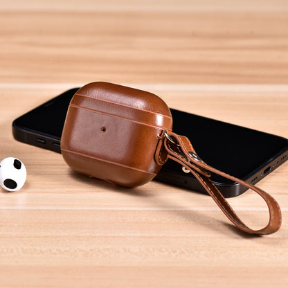 Apple AirPods (3rd Generation) Leather Case with Anti-loss Leather Strap_brown_appearance