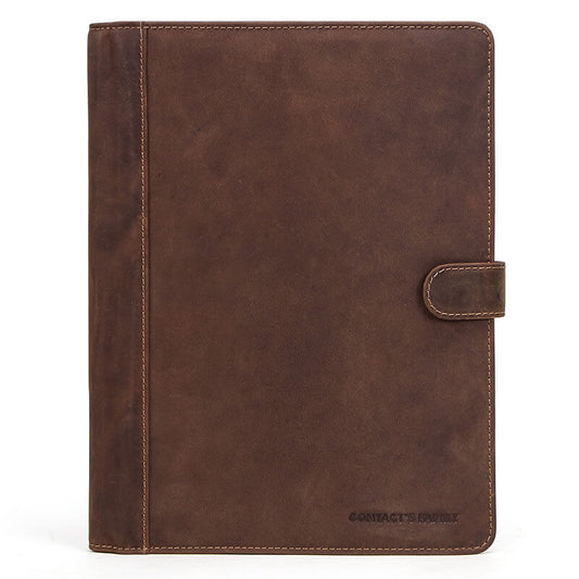 Vintage Distressed Genuine Leather Versatile Protective Padfolio Case with Buckle for iPad Pro 11"/10.2"/10.5"