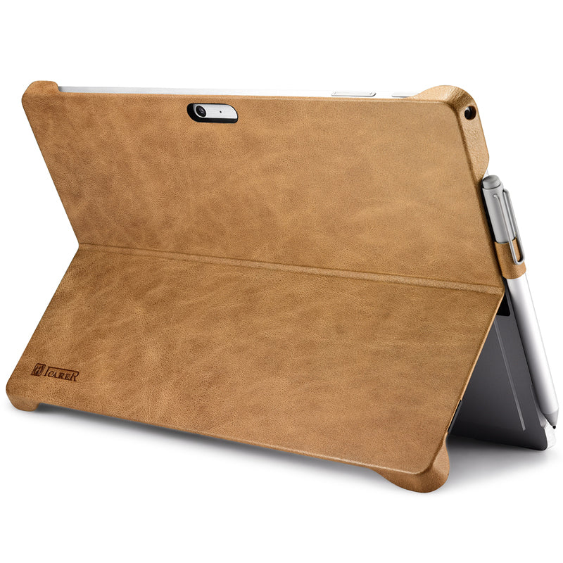 Surface Pro 6 Genuine Leather Kickstand Back Cover Case for Surface Pro 4 / 2017 with Kickstand - Ronuo
