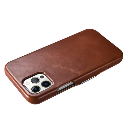 iPhone 12 Pro Max 6.7" Vintage Series Genuine Leather Magnetic Closure Full Coverage Folio Flip Case
