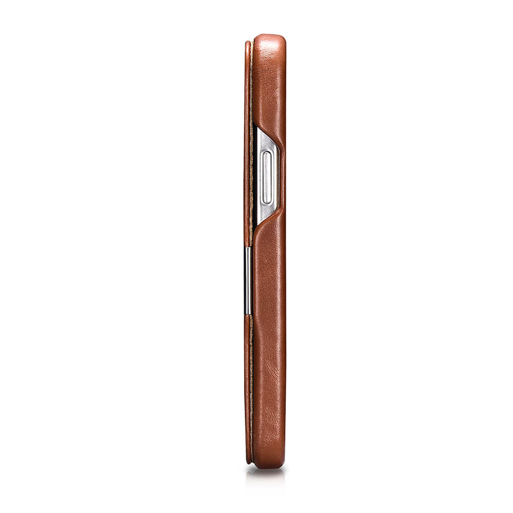 iPhone 12 Pro Max 6.7" Funda Estuche con tapa tipo folio ultra delgado de cobertura total con cierre magnético de cuero genuino vintage