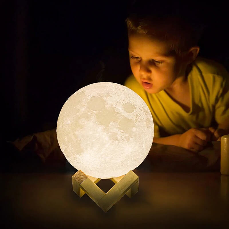 USB Wiederaufladbare 3D Druck Mond Lampe Nachtlicht Kreative Home Decor Globus Schlafzimmer Geschenk für Liebhaber Kinder