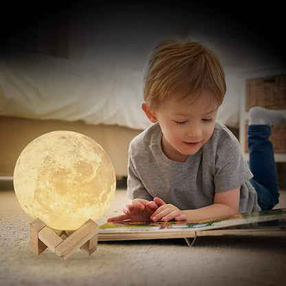 USB Rechargeable 3D Print Moon Lamp Night Light Creative Home Decor Globe Bedroom Gift for Lover Children