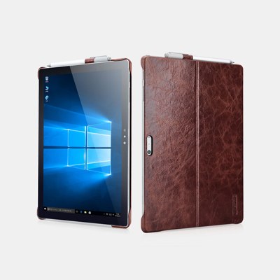 iCarer Microsoft Surface Pro 6 Oil Wax Vintage Genuine Leather Back Cover for Surface Pro 2017 & 4 - Ronuo