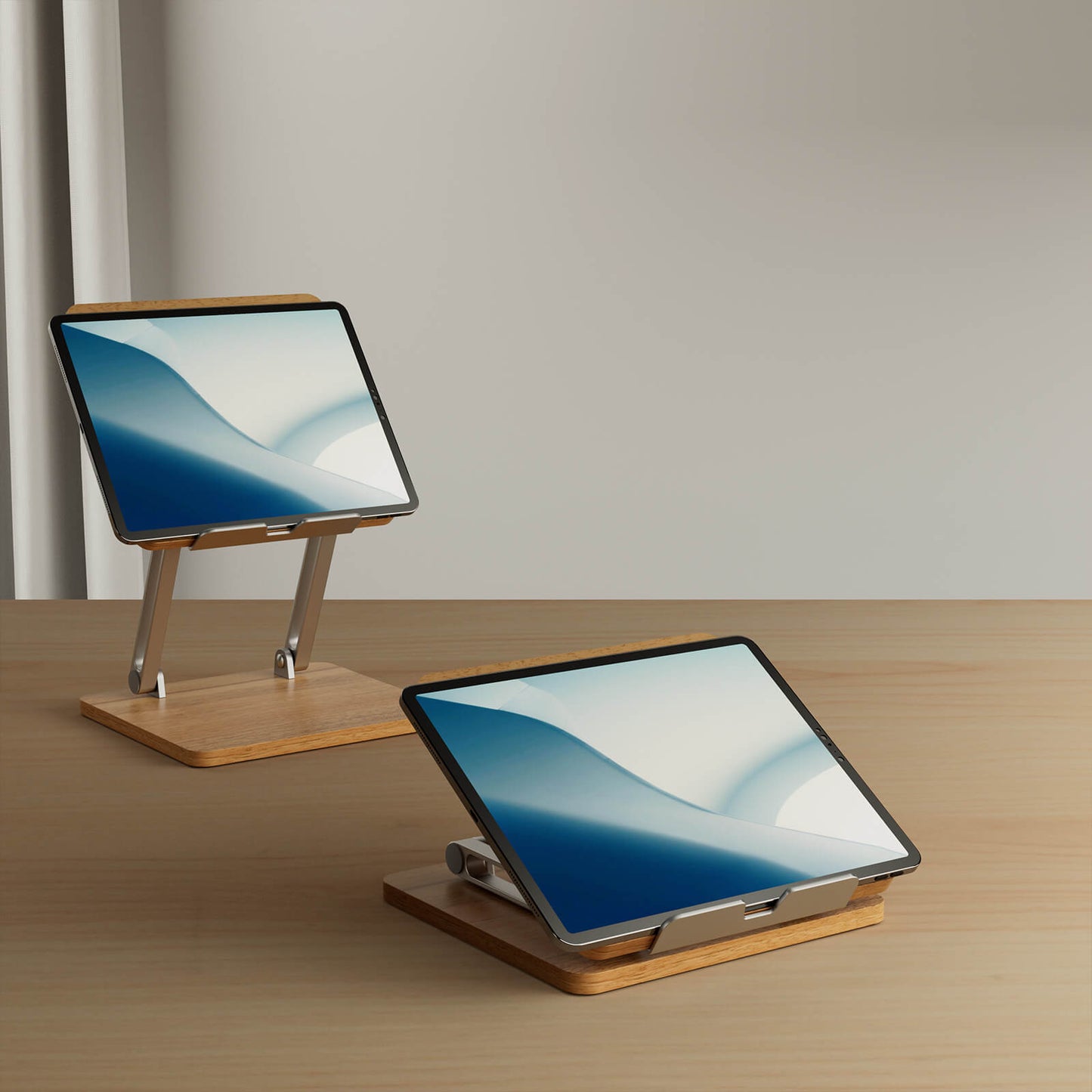 Hölzerne Aluminium verstellbare Höhe Tablet Handy Stand für 7 - 13" Tablet AP-2DP