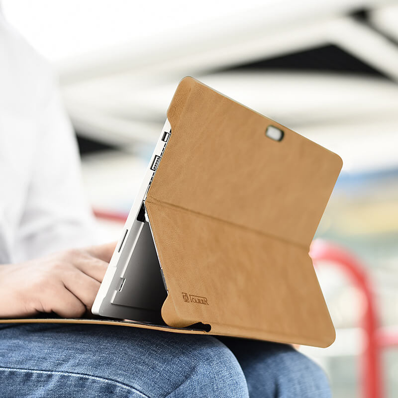surface pro7 leather case with kickstand display